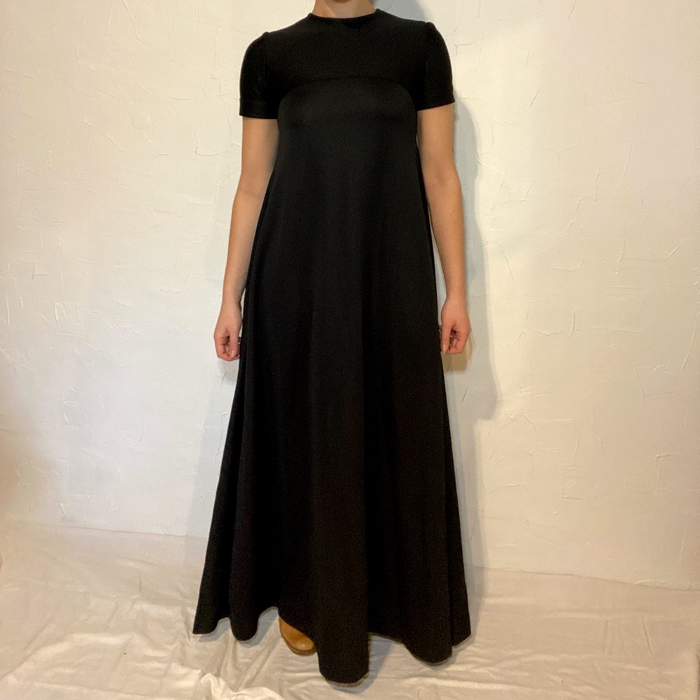 Handmade Black Vintage Floor Length Dress